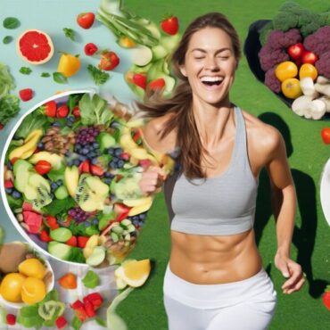 Woman enjoying a healthy meal and exercise