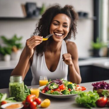 Woman Enjoying a Healthy Meal